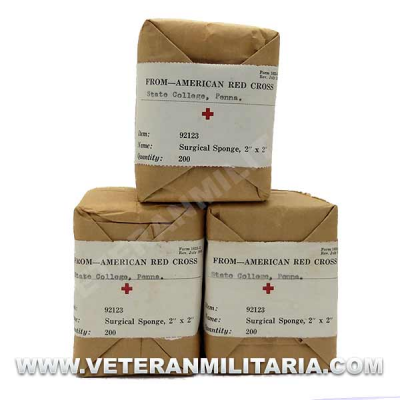 Esponja quirúrgica de la Cruz Roja Americana 1942 Original