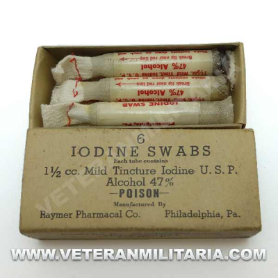 Box of 6 Vials of Iodine Us Army Original