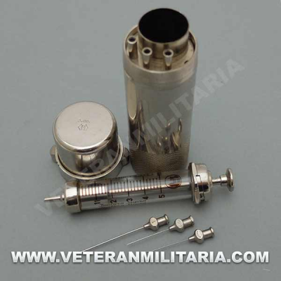 Original German Syringe and Needles in Steel Tube