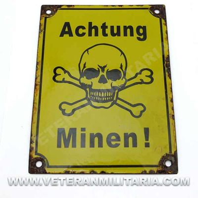 Placa de Acero Achtung Minen