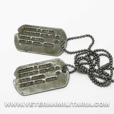 Placas de Identificación (Dog-Tag) Joseph K Allen Original