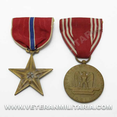 Original Set of 2 Medals Bronze Star and Good Conduct 