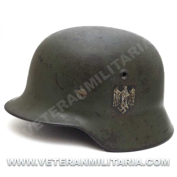 Casco Alemán M35 doble Calca Heer SE66 Original