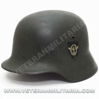 Original German M35 Helmet Double Decal Polizei