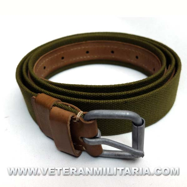 WW2 Russian Canvas Belt Repro Soviet Military Leather Green Brown All Sizes 