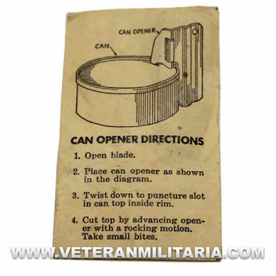 Original P38 Can Opener G.G. Greene, Warren