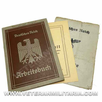 Set de Documentos Arbeitsbuch, Kennkarte, Merkblatt Original